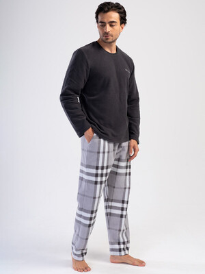 Купить Флисовая теплая пижама с брюками в клетку VIENETTA MAN 4030530188 в Украина в Lingerie.ua - Одяг для дому та відпочинку, Фото 3