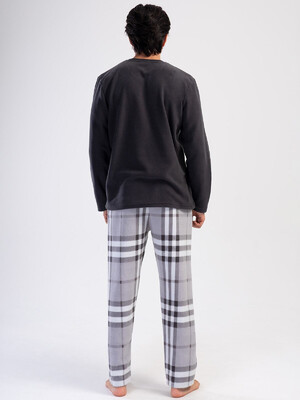 Купить Флисовая теплая пижама с брюками в клетку VIENETTA MAN 4030530188 в Украина в Lingerie.ua - Одяг для дому та відпочинку, Фото 4