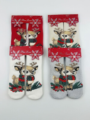 Купить Махровые носки с новогодним рисунком комплект 2 в 1 PIER LONE 3875 в Украина