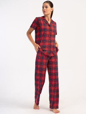 Купить Хлопковая женская классическая пижама с коротким рукавом VIENETTA 4070273029 в Украина в Lingerie.ua - Одяг для дому та відпочинку, Фото 9