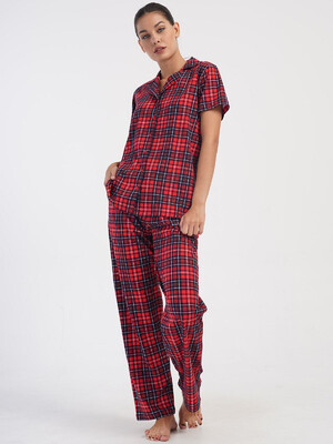 Купить Хлопковая женская классическая пижама с коротким рукавом VIENETTA 4070273029 в Украина в Lingerie.ua - Одяг для дому та відпочинку, Фото 7