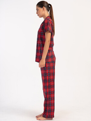 Купить Хлопковая женская классическая пижама с коротким рукавом VIENETTA 4070273029 в Украина в Lingerie.ua - Одяг для дому та відпочинку, Фото 4