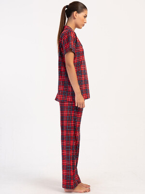 Купить Хлопковая женская классическая пижама с коротким рукавом VIENETTA 4070273029 в Украина в Lingerie.ua - Одяг для дому та відпочинку, Фото 3