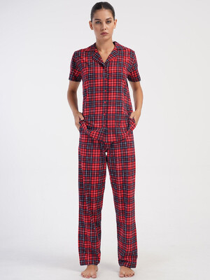 Купить Хлопковая женская классическая пижама с коротким рукавом VIENETTA 4070273029 в Украина в Lingerie.ua - Одяг для дому та відпочинку, Фото 11