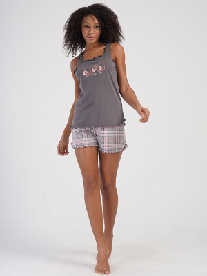 Купить Хлопковый женский комплект большого размера из майки и шорт VIENETTA 4070892057 в Украина в Lingerie.ua - Одяг для дому та відпочинку, Фото 5