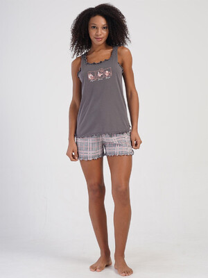 Купить Хлопковый женский комплект большого размера из майки и шорт VIENETTA 4070892057 в Украина в Lingerie.ua - Одяг для дому та відпочинку, Фото 3
