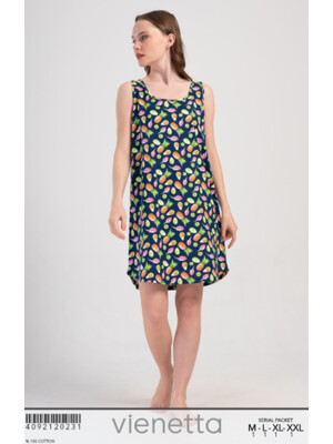 Хлопковая туника на широких бретельках VIENETTA 4092120231