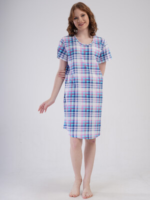 Купить Хлопковая туника большого размера с коротким рукавом VIENETTA 4091520850 в Украина в Lingerie.ua - Одяг для дому та відпочинку, Фото 2