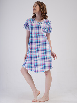 Купить Хлопковая туника большого размера с коротким рукавом VIENETTA 4091520850 в Украина в Lingerie.ua - Одяг для дому та відпочинку, Фото 3