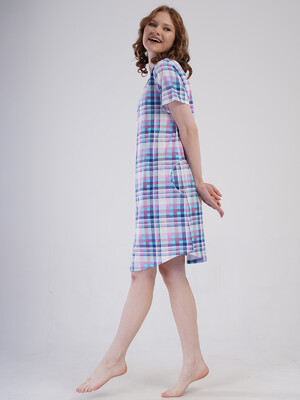 Купить Хлопковая туника большого размера с коротким рукавом VIENETTA 4091520850 в Украина в Lingerie.ua - Одяг для дому та відпочинку, Фото 4