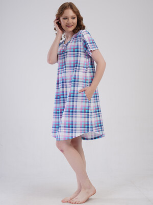 Купить Хлопковая туника большого размера с коротким рукавом VIENETTA 4091520850 в Украина в Lingerie.ua - Одяг для дому та відпочинку, Фото 6