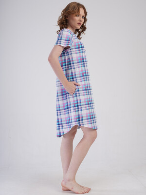 Купить Хлопковая туника большого размера с коротким рукавом VIENETTA 4091520850 в Украина в Lingerie.ua - Одяг для дому та відпочинку, Фото 7