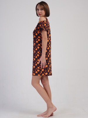 Купить Хлопковое летнее платье мини с коротким рукавом VIENETTA 4083582053 в Украина в Lingerie.ua - Одяг для дому та відпочинку, Фото 2