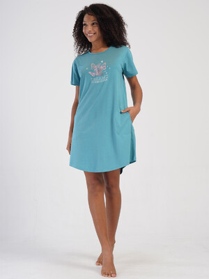 Купить Хлопковая домашняя туника с коротким рукавом VIENETTA 4070660000 в Украина в Lingerie.ua - Одяг для дому та відпочинку, Фото 3