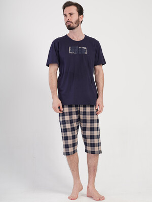 Купить Хлопковый комплект с капри в клетку VIENETTA MAN 4081240147 в Украина в Lingerie.ua - Одяг для дому та відпочинку, Фото 2