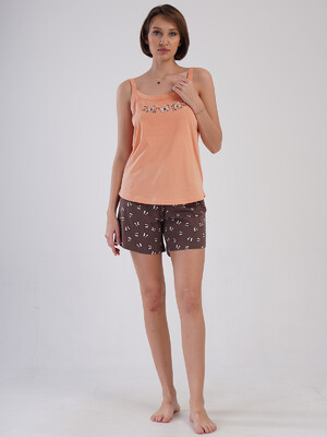 Купить Хлопковый комплект женский из майки и шорт VIENETTA 4081774906 в Украина в Lingerie.ua - Одяг для дому та відпочинку, Видео