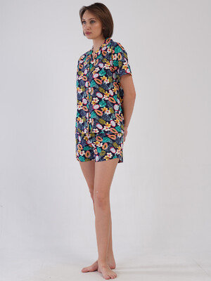 Купить Хлопковая классическая пижама с шортами VIENETTA 4083048286 в Украина в Lingerie.ua - Одяг для дому та відпочинку, Фото 2