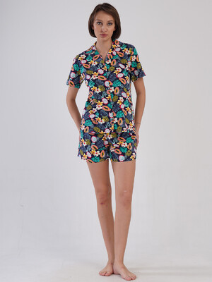 Купить Хлопковая классическая пижама с шортами VIENETTA 4083048286 в Украина в Lingerie.ua - Одяг для дому та відпочинку, Фото 5