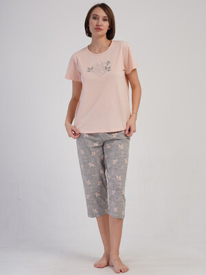 Купить Хлопковый домашний комплект большого размера с капри VIENETTA 4083782378 в Украина в Lingerie.ua - Одяг для дому та відпочинку, Видео