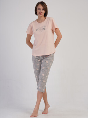 Купить Хлопковый домашний комплект большого размера с капри VIENETTA 4083782378 в Украина в Lingerie.ua - Одяг для дому та відпочинку, Фото 2