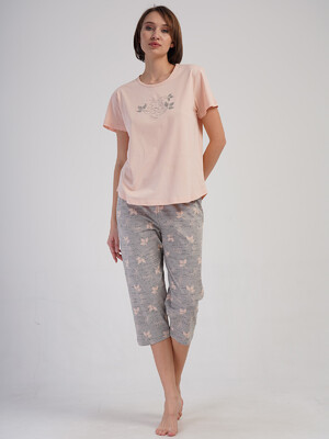 Купить Хлопковый домашний комплект большого размера с капри VIENETTA 4083782378 в Украина в Lingerie.ua - Одяг для дому та відпочинку, Фото 4