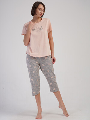 Купить Хлопковый домашний комплект большого размера с капри VIENETTA 4083782378 в Украина в Lingerie.ua - Одяг для дому та відпочинку, Фото 5