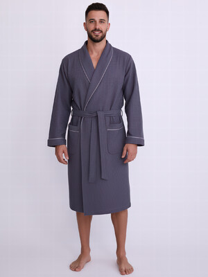 Купить Чоловічий вафельний халат на запах LNGR 170757 Ekke в Украина в Lingerie.ua - Одяг для дому та відпочинку, Фото 3