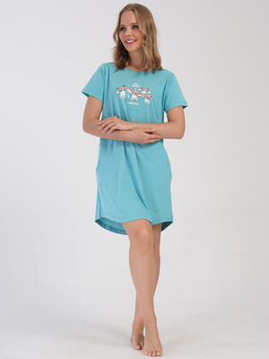 Купить Хлопковая домашняя туника с коротким рукавом VIENETTA 4070760000 в Украина в Lingerie.ua - Одяг для дому та відпочинку, Фото 2