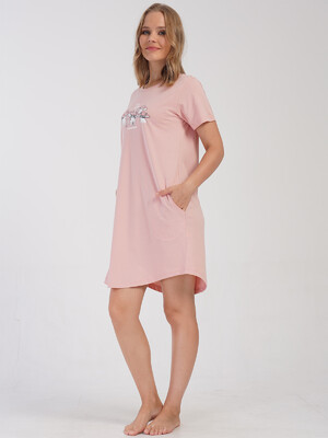 Купить Хлопковая домашняя туника с коротким рукавом VIENETTA 4070760000 в Украина в Lingerie.ua - Одяг для дому та відпочинку, Фото 3