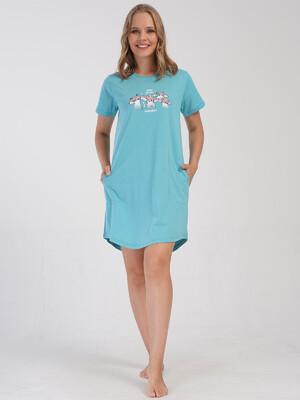 Купить Хлопковая домашняя туника с коротким рукавом VIENETTA 4070760000 в Украина в Lingerie.ua - Одяг для дому та відпочинку, Фото 4