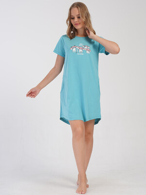 Купить Хлопковая домашняя туника с коротким рукавом VIENETTA 4070760000 в Украина в Lingerie.ua - Одяг для дому та відпочинку, Фото 6