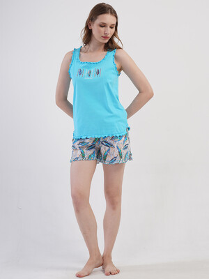 Хлопковый комплект женский из майки и шорт VIENETTA 4082178866