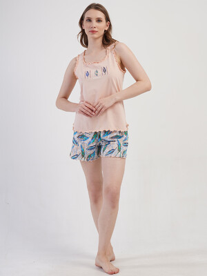 Купить Хлопковый комплект женский из майки и шорт VIENETTA 4082178866 в Украина в Lingerie.ua - Одяг для дому та відпочинку, Фото 5