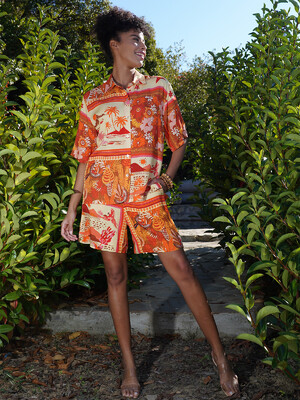 Купить Летний женский костюм из рубашки и шорт VIENETTA PLUS 4092582349 в Украина