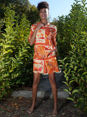 Купить Летний женский костюм из рубашки и шорт VIENETTA PLUS 4092582349 в Украина в Lingerie.ua - Одяг для дому та відпочинку, Фото 2