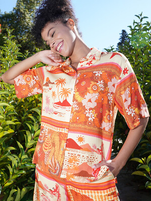 Купить Летний женский костюм из рубашки и шорт VIENETTA PLUS 4092582349 в Украина в Lingerie.ua - Одяг для дому та відпочинку, Фото 3