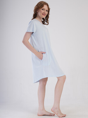 Купить Бавовняна домашня туніка великого розміру з кишенями VIENETTA 4092030000 в Украина в Lingerie.ua - Одяг для дому та відпочинку, Фото 4