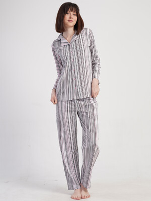 Купить Хлопковая классическая пижама с длинным рукавом VIENETTA 5010370389 в Украина в Lingerie.ua - Одяг для дому та відпочинку, Фото 3