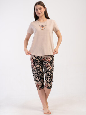 Купить Хлопковый домашний комплект большого размера с капри VIENETTA 4080623526 в Украина в Lingerie.ua - Одяг для дому та відпочинку, Фото 5