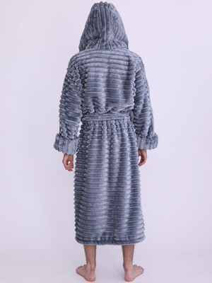 Купить Плюшевый теплый мужской халат с капюшоном LNGR 170805 Шарпей в Украина в Lingerie.ua - Одяг для дому та відпочинку, Фото 7