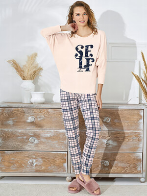 Купить Хлопковый домашний комплект с брюками SEVIM 15015 в Украина