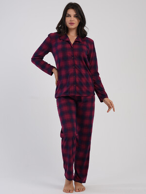 Купить Бавовняна класична жіноча піжама на ґудзиках VIENETTA 5031382334 в Украина