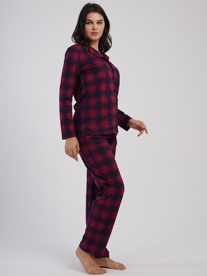 Купить Хлопковая классическая женская пижама на пуговицах VIENETTA 5031382334 в Украина в Lingerie.ua - Одяг для дому та відпочинку, Фото 2