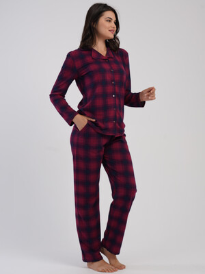 Купить Хлопковая классическая женская пижама на пуговицах VIENETTA 5031382334 в Украина в Lingerie.ua - Одяг для дому та відпочинку, Фото 3