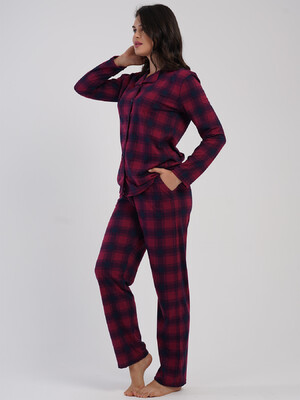 Купить Хлопковая классическая женская пижама на пуговицах VIENETTA 5031382334 в Украина в Lingerie.ua - Одяг для дому та відпочинку, Фото 4