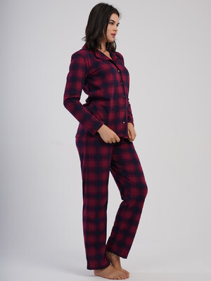 Купить Хлопковая классическая женская пижама на пуговицах VIENETTA 5031382334 в Украина в Lingerie.ua - Одяг для дому та відпочинку, Фото 8