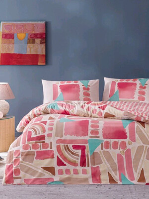 Купить Комплект постільної білизни двоспальний з простирадлом на гумці TAC Holden (ранфорс) в Украина