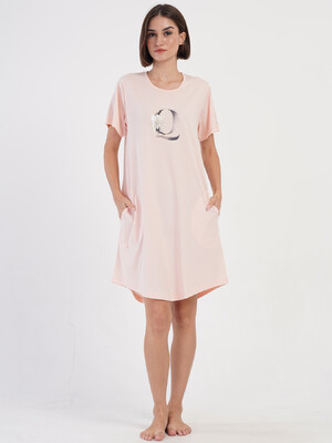 Купить Хлопковая домашняя туника с коротким рукавом VIENETTA 4053580000 в Украина в Lingerie.ua - Одяг для дому та відпочинку, Фото 5