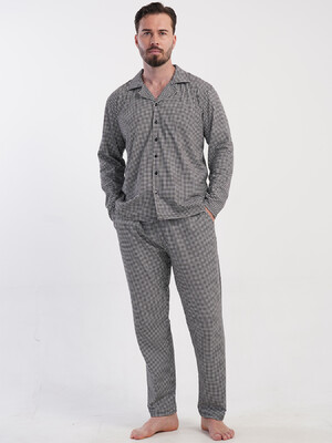 Купить Хлопковая классическая пижама с длинным рукавом VIENETTA MAN 5040612428 в Украина в Lingerie.ua - Одяг для дому та відпочинку, Фото 2