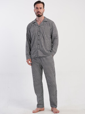 Купить Хлопковая классическая пижама с длинным рукавом VIENETTA MAN 5040612428 в Украина в Lingerie.ua - Одяг для дому та відпочинку, Фото 4